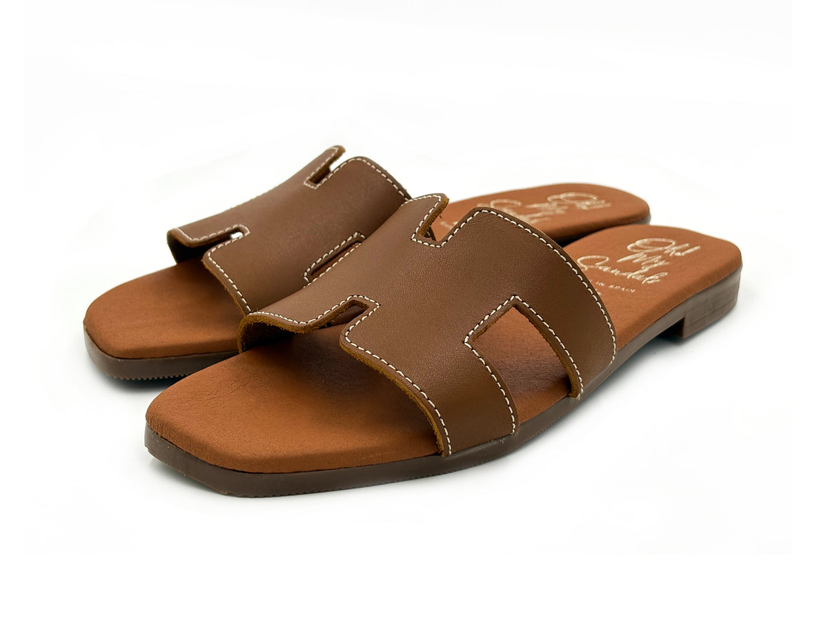 OH MY SANDALS 5810 Zueco Piel Roble Mujer