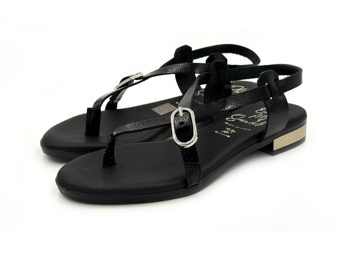 OH MY SANDALS 5865 Sandalia esclava Charol Negro Hebilla Mujr