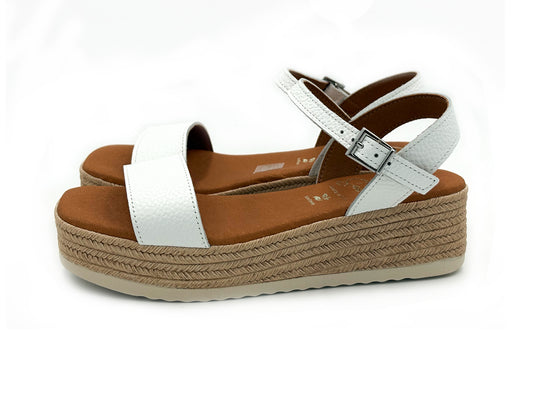 OH MY SANDALS 6022 Sandalia Plataforma Piel Doya Blanco Mujer