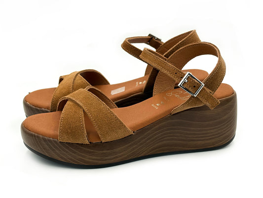 OH MY SANDALS 6041 Sandalia Piel Serraje Cruzada Hebilla Mujer