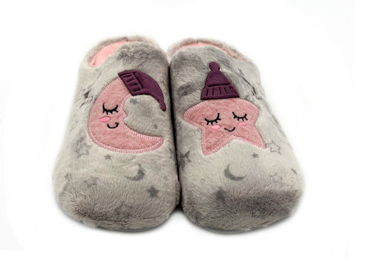 Garzón 15381.275 Zapatilla de casa chancla Estrella Luna Gris Mujer