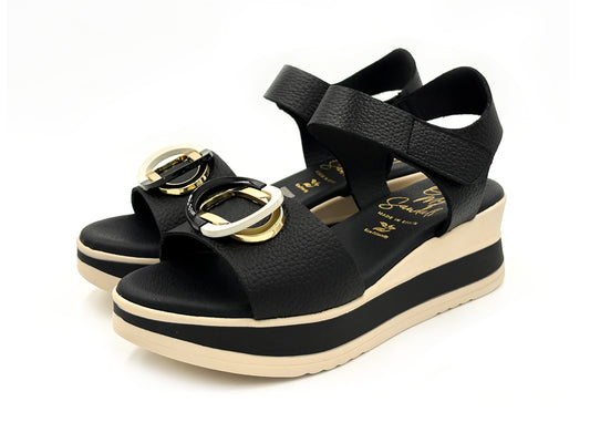 OH MY SANDALS 5974 Sandalia Plataforma Doya Negro Piel Mujer