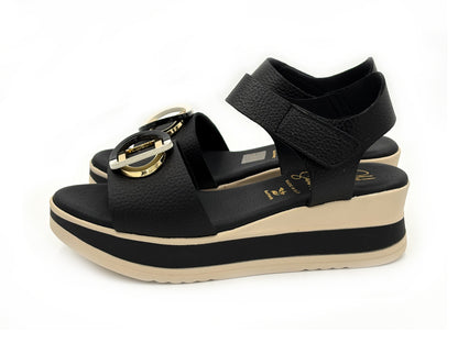 OH MY SANDALS 5974 Sandalia Plataforma Doya Negro Piel Mujer