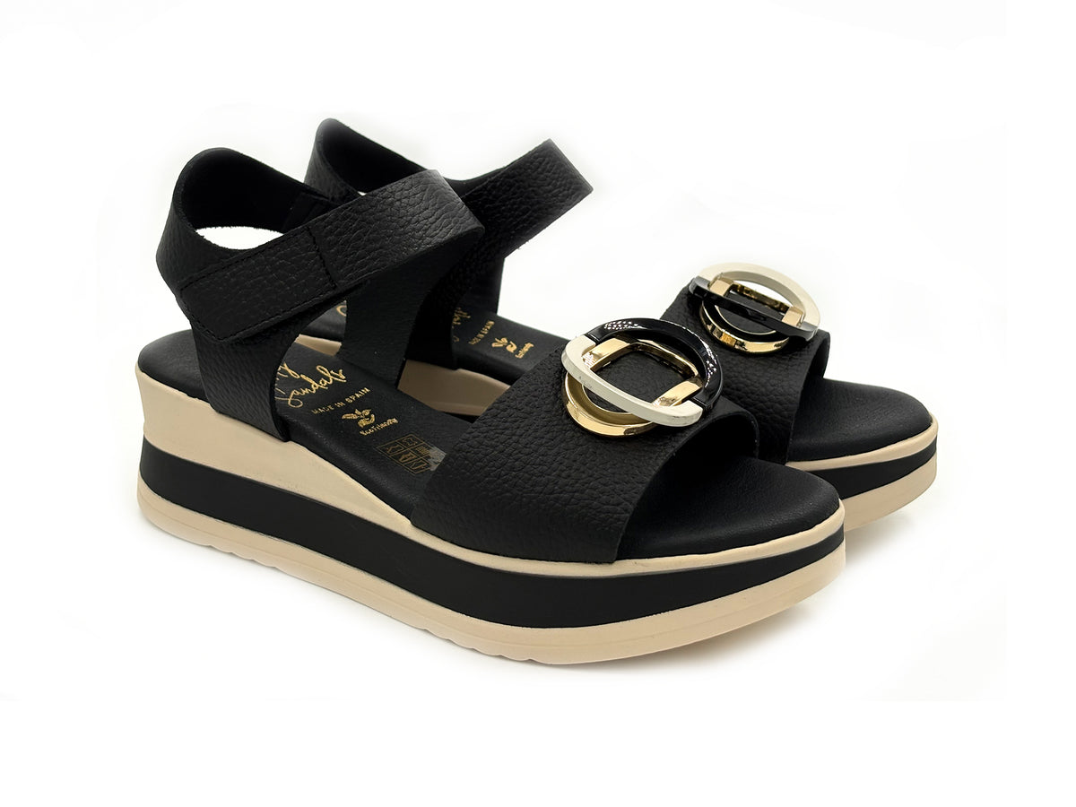OH MY SANDALS 5974 Sandalia Plataforma Doya Negro Piel Mujer