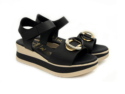 OH MY SANDALS 5974 Sandalia Plataforma Doya Negro Piel Mujer