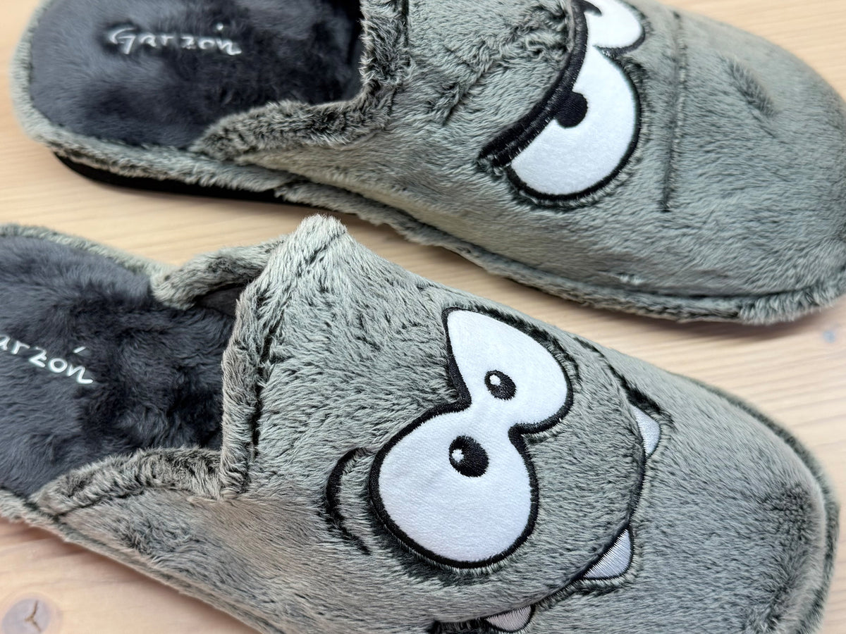 GARZÓN P355.276 Zapatilla de casa Chancla Iceberg Negro Gris Osc Hombe
