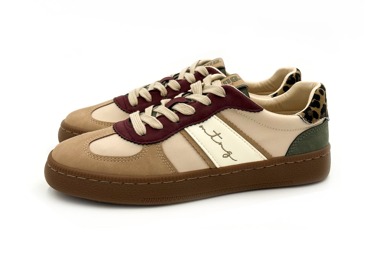 Mustang 60860 C61121 Deportivo Sneaker Beig cordones Mujer