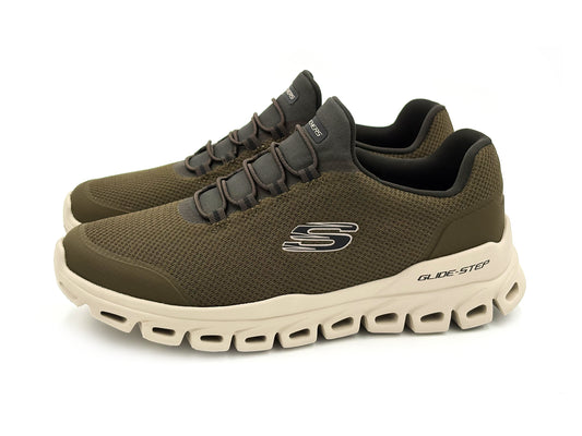 Skechers 233016/OLV Glide Step Noltek Deportivo Sneaker Kaki Elastico
