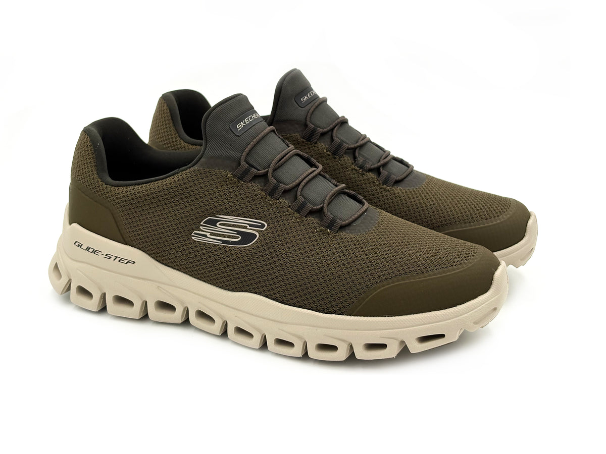 Skechers 233016/OLV Glide Step Noltek Deportivo Sneaker Kaki Elastico