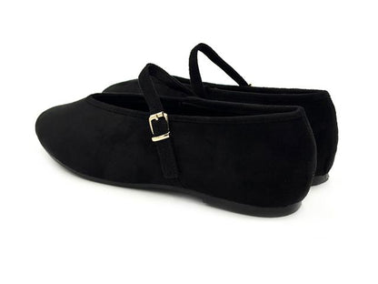 Étika 63310 Bailarina Hebilla Antelina Negro Mujer