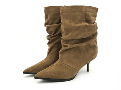Étika 32033 Estelle Botin Antelina Taupe Cremallera tacón 6 Mujer