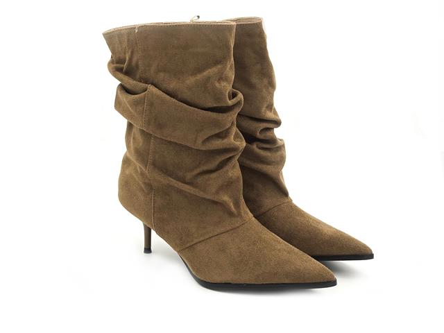 Étika 32033 Estelle Botin Antelina Taupe Cremallera tacón 6 Mujer