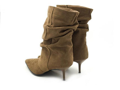 Étika 32033 Estelle Botin Antelina Taupe Cremallera tacón 6 Mujer