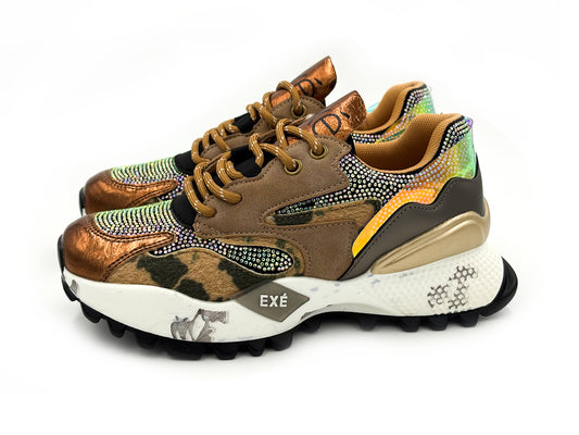 EXÉ D190608-17I Sneakers Casual tachas Bronce Mujer