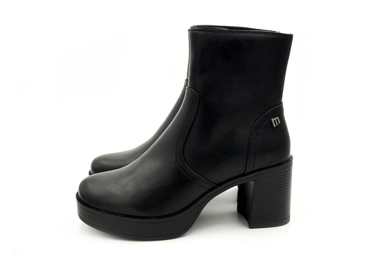 Mustang 55984 Seventy Botin Plataforma tacon 7 negro cremallera Mujer