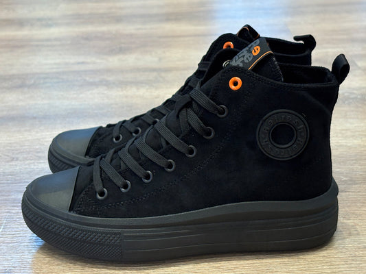 Refresh 172303 Bota Antelina sintetica Vegano Negro cordon Mujer