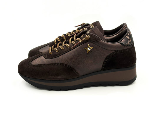 Deportiva Casual Cetti C-1381 SRA Ante Metal Coffee piel Mujer