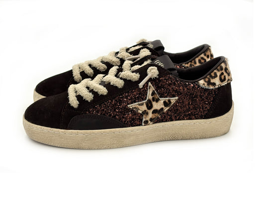 Deportiva Casual C-1342 SRA Cetti Ante Glitter Moka Mujer