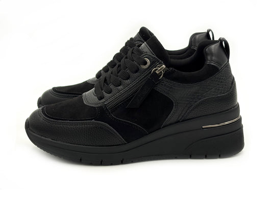 Refresh 176177 Zapato deportivo Cuña cordones Negro Mujer