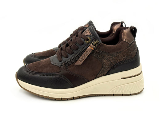 Refresh 176177 Zapato deportivo Cuña cordones Marrón Mujer