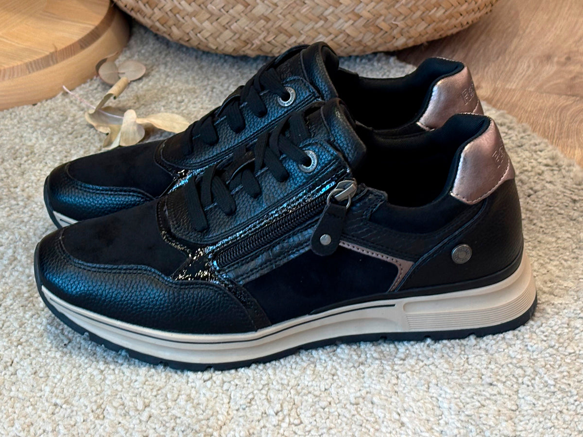 Refresh 176088 Zapato deportivo casual cordones Negro Mujer