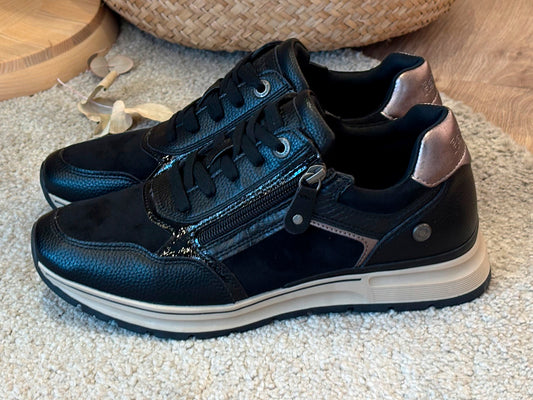 Refresh 176088 Zapato deportivo casual cordones Negro Mujer