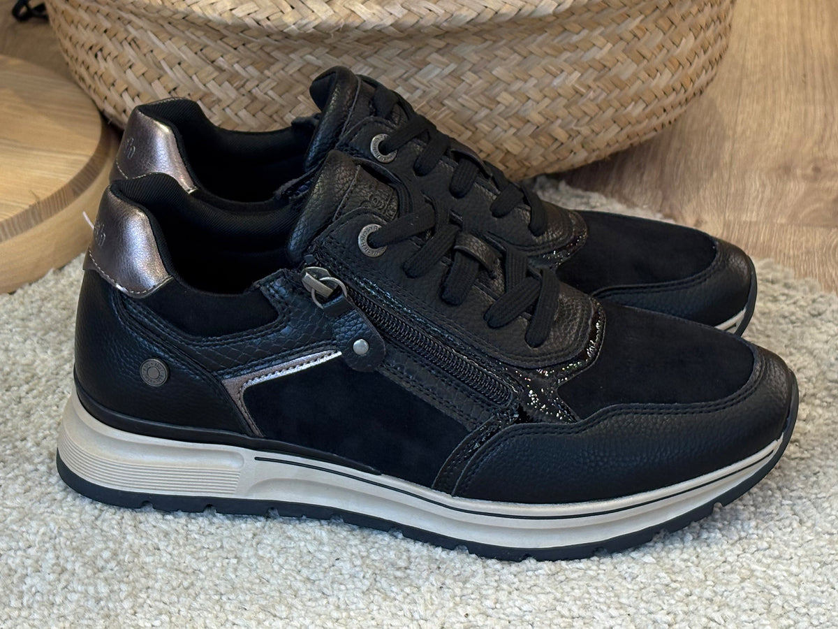 Refresh 176088 Zapato deportivo casual cordones Negro Mujer