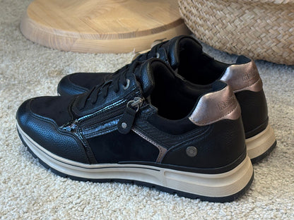 Refresh 176088 Zapato deportivo casual cordones Negro Mujer