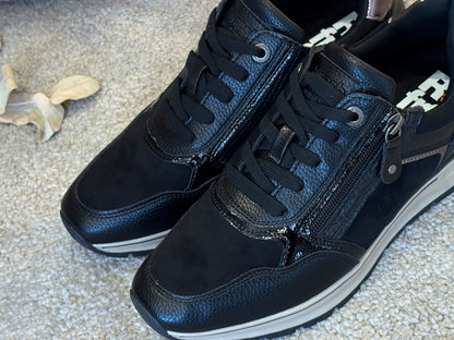Refresh 176088 Zapato deportivo casual cordones Negro Mujer
