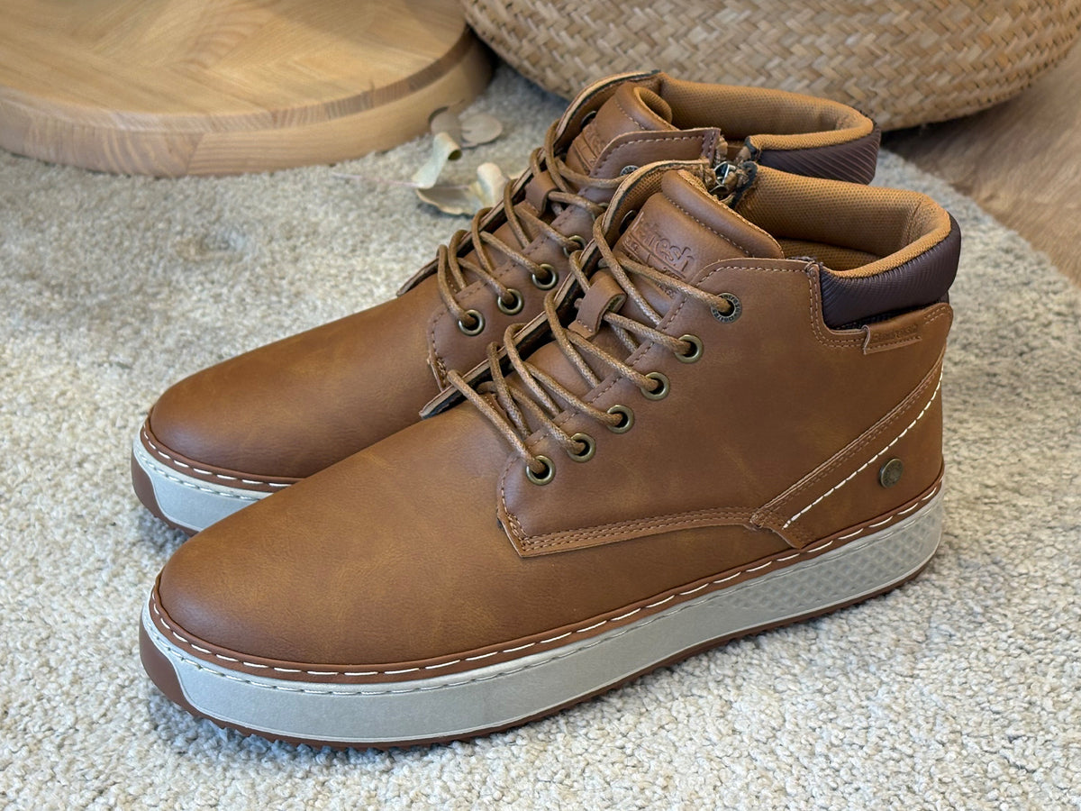Refresh 176704 Bota Cordon Cremallera Camel Hombre