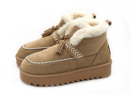 Refresh 176019 Botin antelina Beig forrado interior Mujer
