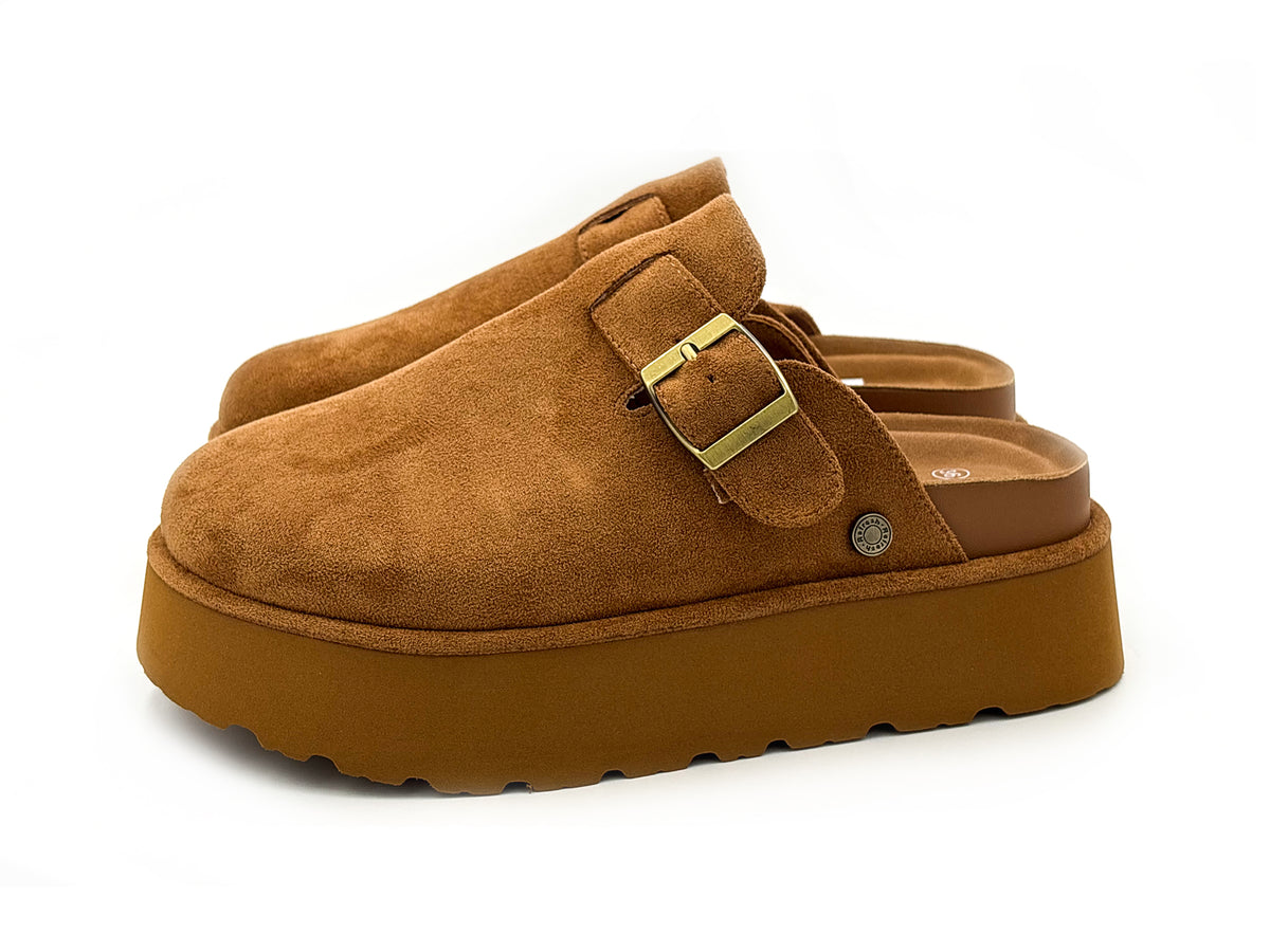 Refresh 176021 Zueco Plataforma Antelina Camel Mujer