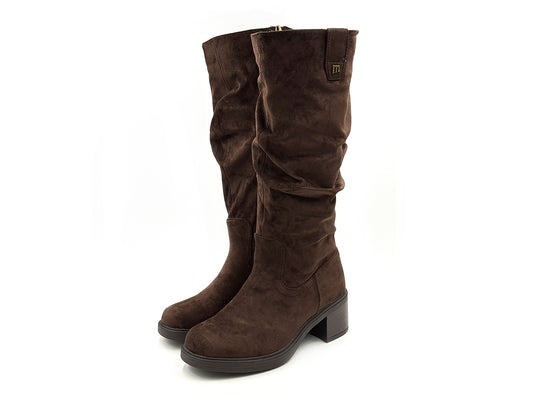 Mustang 55971 Bota Antelina Tacón 5 Cremallera Mujer