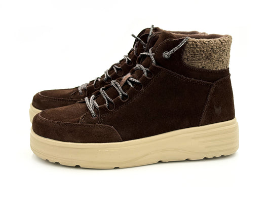 Pitas Manila Bota Serraje hidrofugado Cafe Cordon elastico Mujer