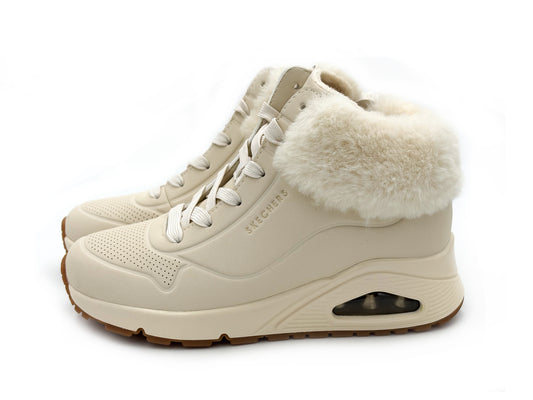 Skechers 310539L/NAT Botin cuello borreguito Natural cordon Mujer
