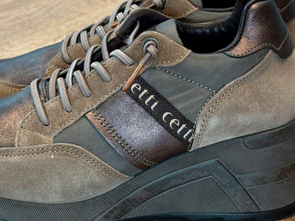 Cetti C-1426 SRA Ante Mesh Oxido Sneaker Cuña Piel Taupe Mujer