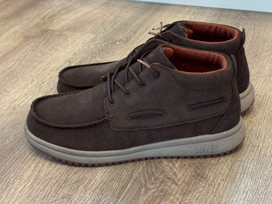 Bota Serraje Hidrofugado Marrón Pitas Timor cordón elastico Hombre
