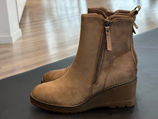 Botin Cuña Antelina Negro Refresh 171009 Mujer